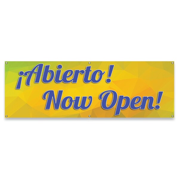 Abierto Now Open Banner Concession Stand Food Truck Single Sided